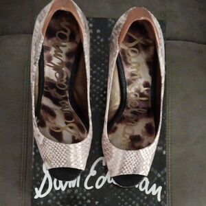 Sam Edelman Tan and Black Studded Heels